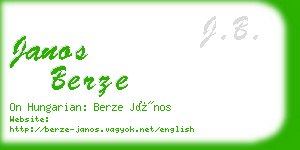 janos berze business card